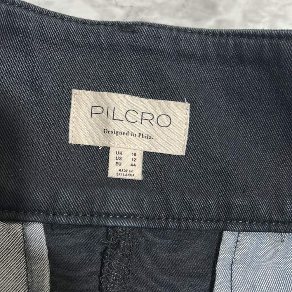 PILCRO WOMENS BLACK A LINE MINI SKIRT BUTTON FRONT BLACK Sz 12 - Picture 5 of 8